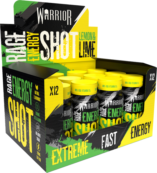 Warrior Pre-Workout Energy Shots - Lemon Lime - 12x 60ml